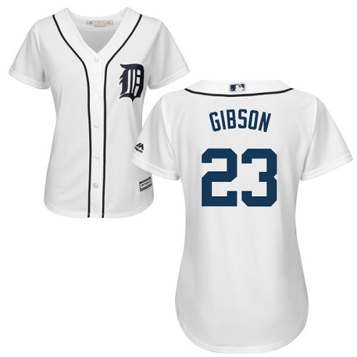 Tigers #23 Kirk Gibson White Home Women's Stitched MLB Jersey - Click Image to Close